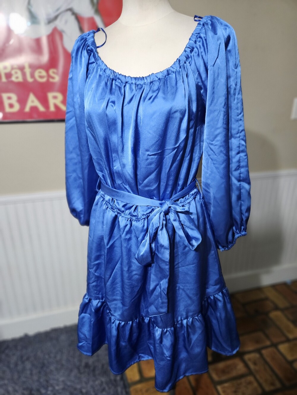 HYFVE Blue Satin Dress Large